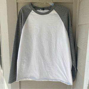 Old Navy white and gray baseball shirt.  Men’s large